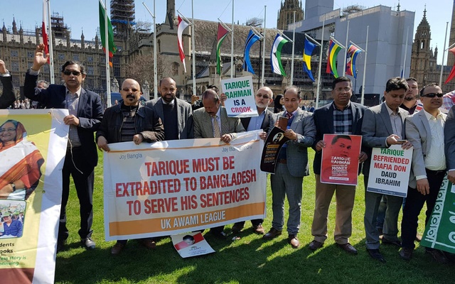 UK Awami League demonstrates in London, demands Tarique’s extradition